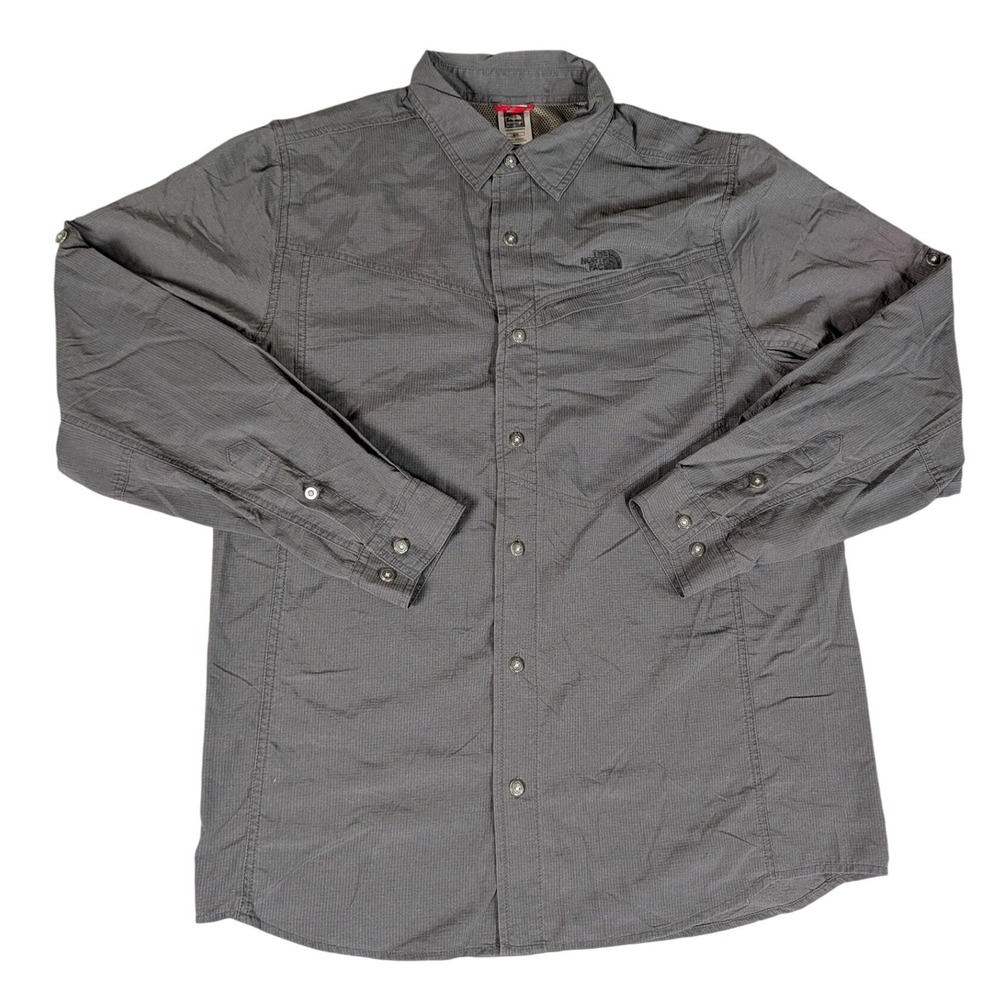 The North Face A5 Series Mens Gray Ripstop Vented Long Sleeve Trail Shirt M
